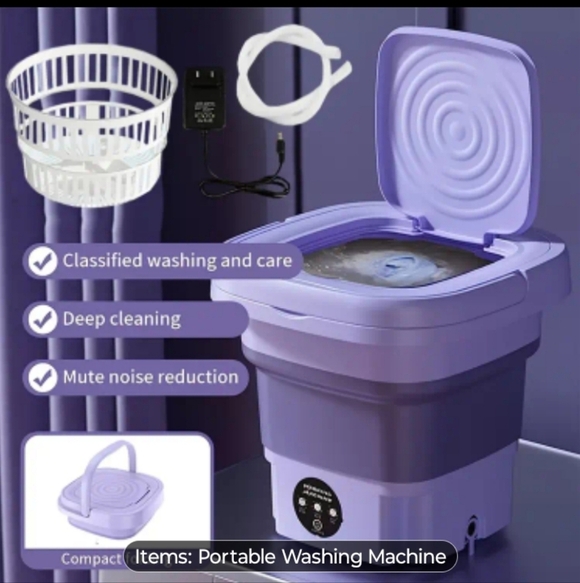 Compact Foldable Washing Machine in Purple - Picture 1 of 10